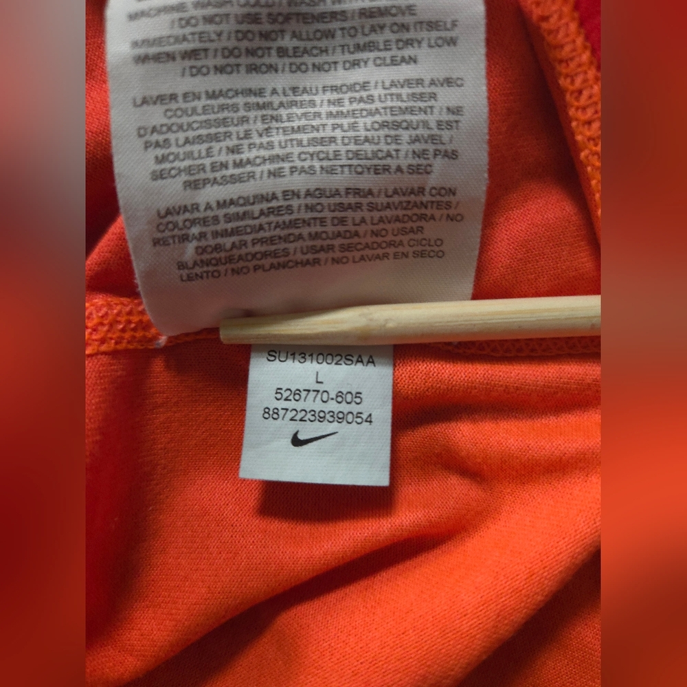 Nike Dri-fit Bright Orange & Red Athletic Racerback Tank top Size Large - Picture 2 of 9